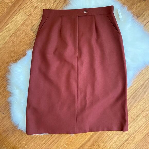 NWT Deadstock VTG Sears Fashion Place Size L Burnt Dark Orange Mod Skirt Pockets - Picture 2 of 8
